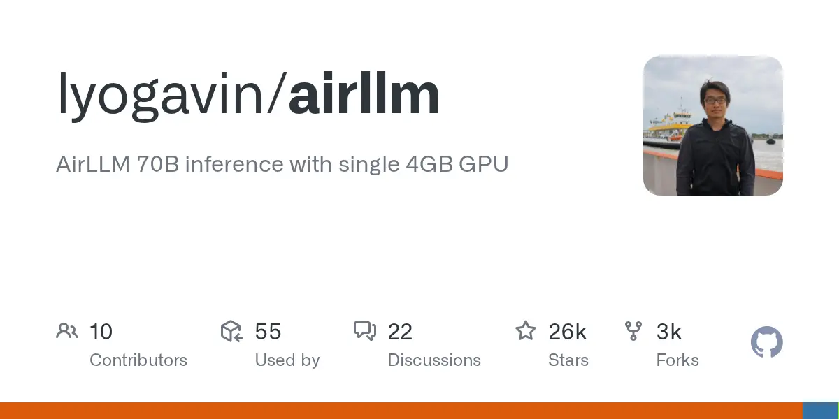 airllm cho phep chay mo hinh 70b tren gpu 4gb duy nhat