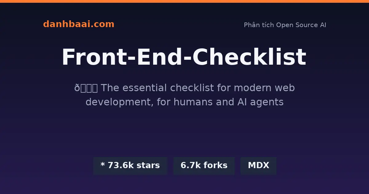 front end checklist danhbaai