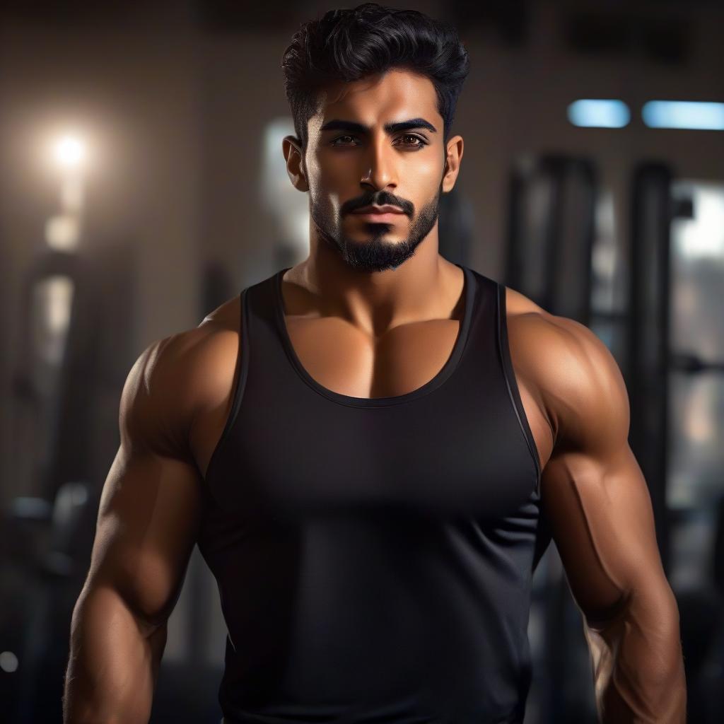 Chân dung người đàn ông cơ bắp trong phòng gym