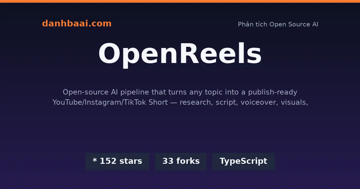 OpenReels: AI tạo video Short chỉ bằng 1 lệnh — đáng dùng không? 1 openreels danhbaai