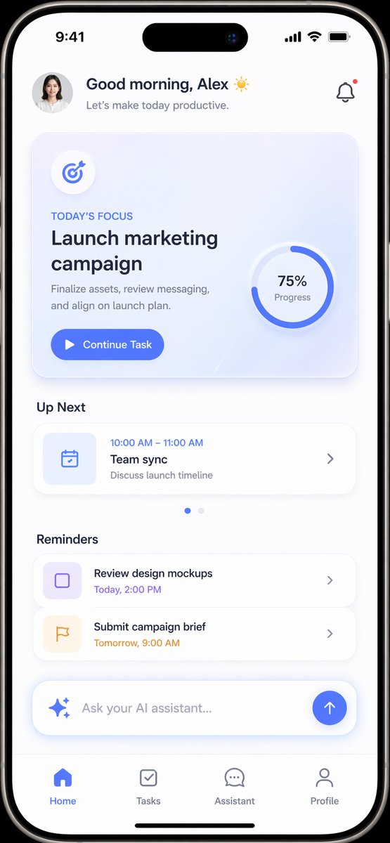 Mockup giao diện ứng dụng tăng năng suất