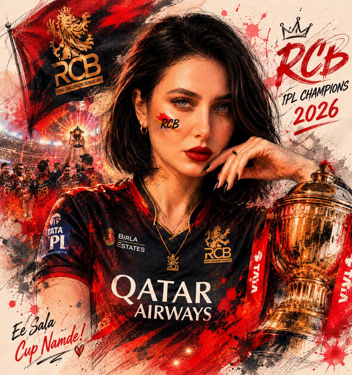 Poster mixed-media vô địch RCB